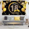 thumbnail image 3 of 18 Decoraciones de Fiesta en Oro Negro, Pancartas de Feliz Cumpleaños Cartel de Porche de Fiesta Pancarta Decoración de Fiesta Pancartas Colgantes para el Hogar Exterior Pared Fiesta Apartamento, 3 of 5