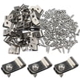 thumbnail image 1 of Wire Fence Clips, 100 Pieces Fence Wire Clamps Aluminum for 12-16 Gauge Welded Wire to Wood, Metal o, 1 of 5