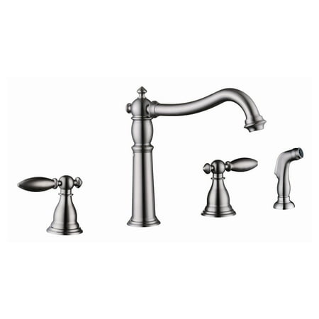 UPC 845805027902 product image for Yosemite Home Decor Two Handle Widespread Kitchen Faucet with Side Sprayer | upcitemdb.com