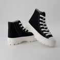 thumbnail image 4 of Cushionaire Vespa Women's Chunky Canvas High Top Sneakers with Memory Foam and Side Zipper, Platform Lug Sole Fashion Shoes for Women, 4 of 9