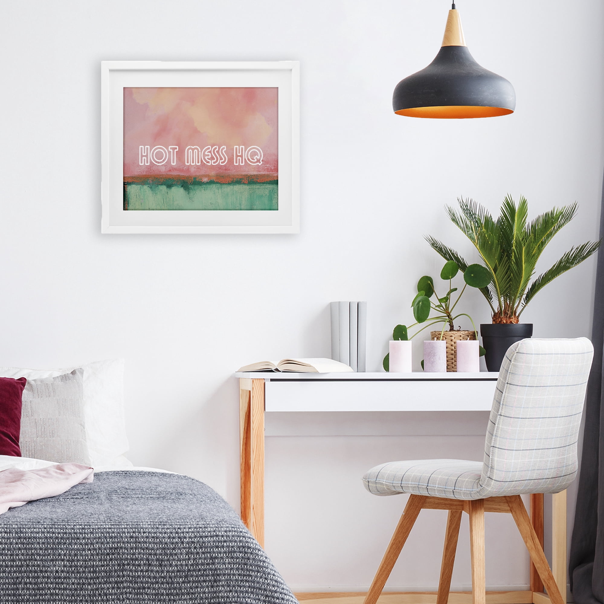 Stupell Industries Hot Mess Headquarters White Framed Print Under Glass, design by Gina Kelly