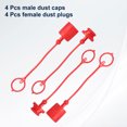 thumbnail image 3 of Uxcell 4 Set 3/4 ISO-B Hydraulic Hose Male Dust Cap & Female Plug Cover, Red, 3 of 7