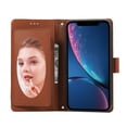 thumbnail image 5 of Allytechgroup Wallet Case for Apple iPhone XS Max with Crossbody Strap Hand Wrist, Makeup Mirror Cards Slots Cash Pocket RFID Blocking Flip Stand Slim Case Cover for iPhone XS Max, Brown, 5 of 7