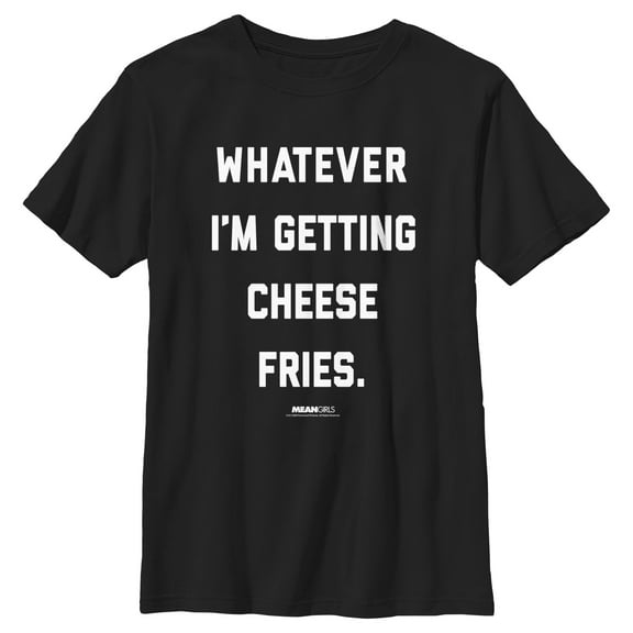 Boy's Mean Girls Whatever I’m Getting Cheese Fries Quote Graphic Tee Black X Large