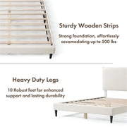 Bowery Hill Modern Boucle Fabric Mattress Ready Queen Bed in White