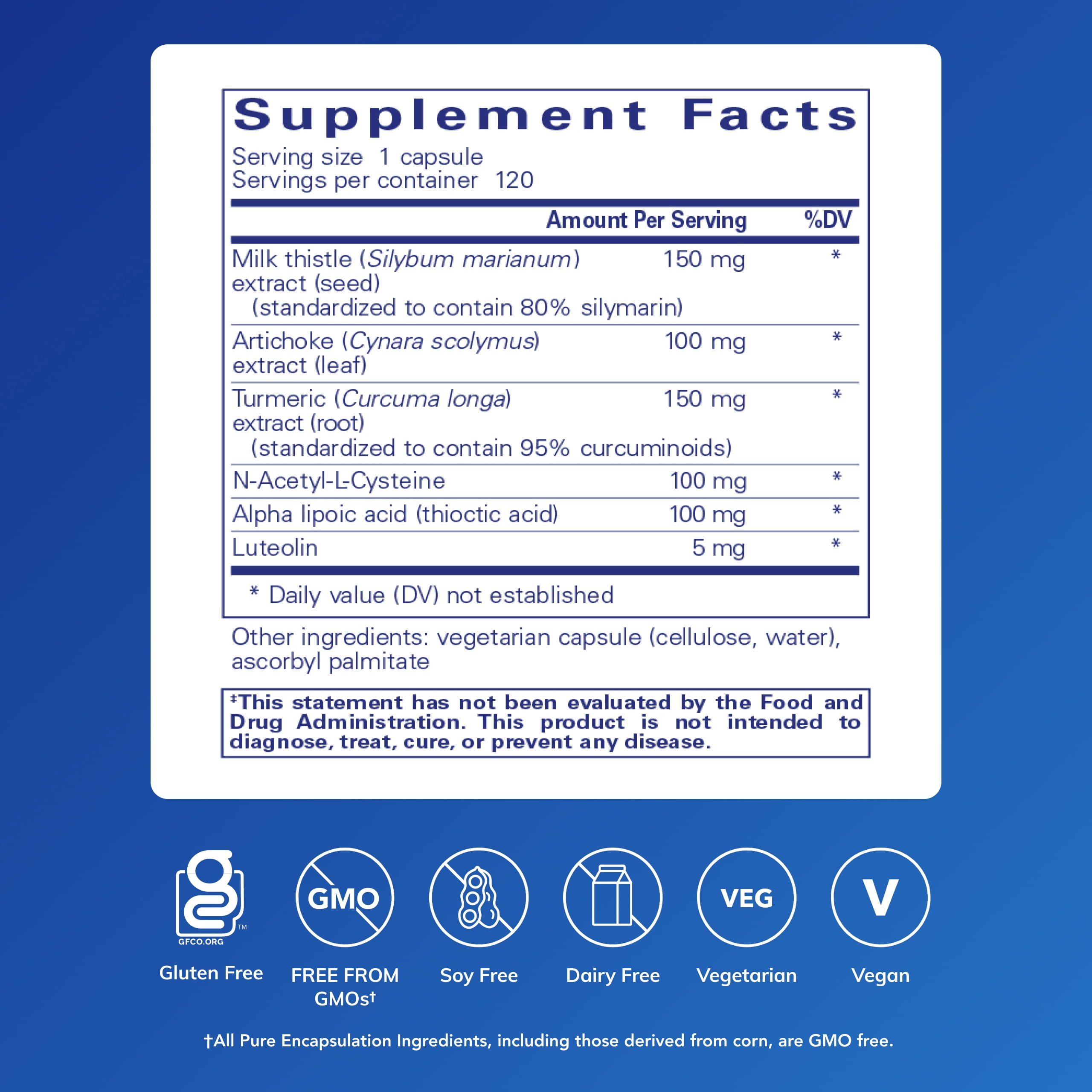 Pure Encapsulations LVR Formula | Hypoallergenic Supplement with Antioxidant Support for Liver Cell Health* | 120 Capsules