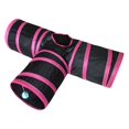 thumbnail image 1 of Túnel para gatos, tubo de túnel plegable doblado con juguete con orificio para pelota de juego, juguetes interactivos para gatos, túnel de pista para , roja T Salvador Jugar al tubo del túnel, 1 of 9