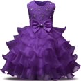 thumbnail image 1 of AAMILIFE Robe Princesse en Dentelle à Fleurs pour Filles Vêtements Mariage Soirée Robe en Tulle Smash Robes pour Enfants, 1 of 2