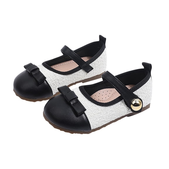 hzomhy Girls Bow Princess Flats Soft Sole Breathable Non Slip Lightweight Casual Shoes For School And Home