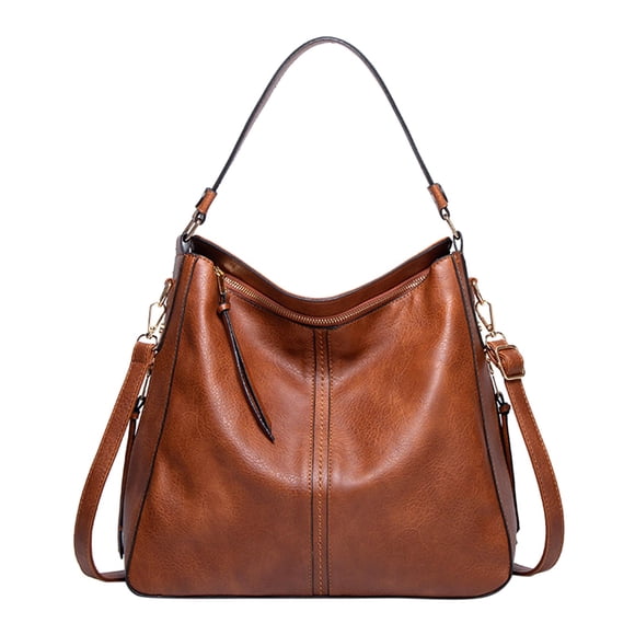 Bmisegm Handbags for Women Large Designer Ladies Bag Bucket Purse Leather Organize Purses and Handbags Brown One Size