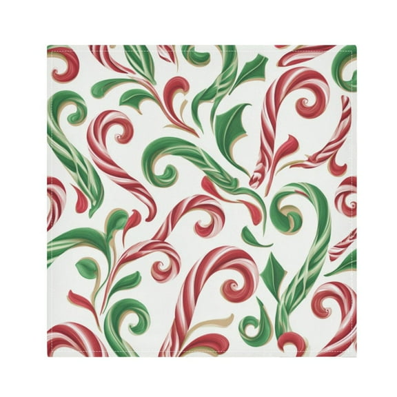 1 Pack 20'' x20" Satin Table Napkins Dinner Napkins for wedding Party Decoration events Red and Green Candy-cane