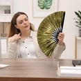 thumbnail image 3 of CSSAD Boots on The Ground Hand Fan for Line Dancing, Popping Fans Large Holographic Folding Fan Iridescent Clack Hand Fan, Foldable Craft Holding Laser Colors Fan, 3 of 6