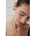 thumbnail image 4 of Modern Tiger's Eye Disc Earrings - Vintage Gold Finish, 4 of 6