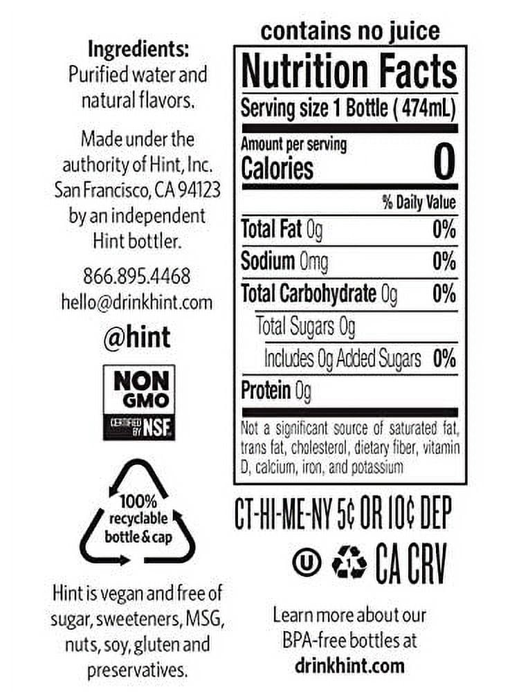 Hint Water Best Sellers Pack (Pack of 12), 16 Ounce Bottles, 3 Bottles Each of: Watermelon, Blackberry, Cherry, and Pineapple, Zero Calories, Zero Sugar and Zero Sweeteners