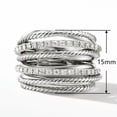 thumbnail image 3 of Women Jewelry Pretty Cubic Zircon 925 Silver Ring Anniversary Ring Sz 6-10, 3 of 5