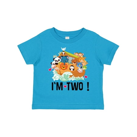 

Inktastic 2nd Birthday Party Animal Ark Gift Toddler Boy or Toddler Girl T-Shirt
