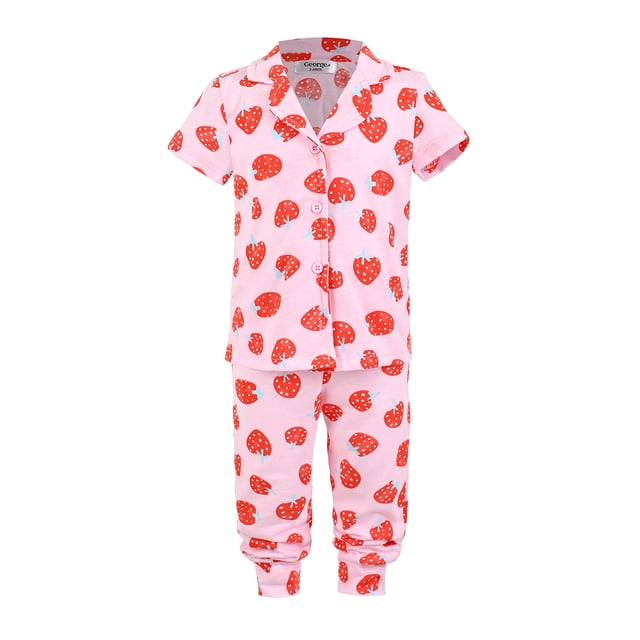 Pijama George para Bebé, Playera Tipo Saco Con Pantalón Talla 3X Rosa 2 Piezas