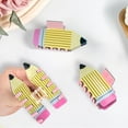 thumbnail image 2 of 3 Pcs Pencil Claw Clip, Pencil Hair Claw Clips, Stationery Shape Hair Jaw Clips, Acrylic Hair Clips for Girls, Big Claw Clips for Women and Girls, Yellow, 2 of 8