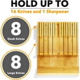 thumbnail image 6 of SpaceAid Bamboo Knife Drawer Organizer Insert, Kitchen Steak Knives Holder Organizers (16 Knife Slots and 1 Sharpener Slot), 6 of 6