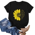 thumbnail image 5 of Busydd Womens Summer Tops Fashion Print Cotton T Shirts for Women Casual Round Neck Short Sleeve Graphic Tees Comfy Breathable Going Out Tops S, 5 of 5