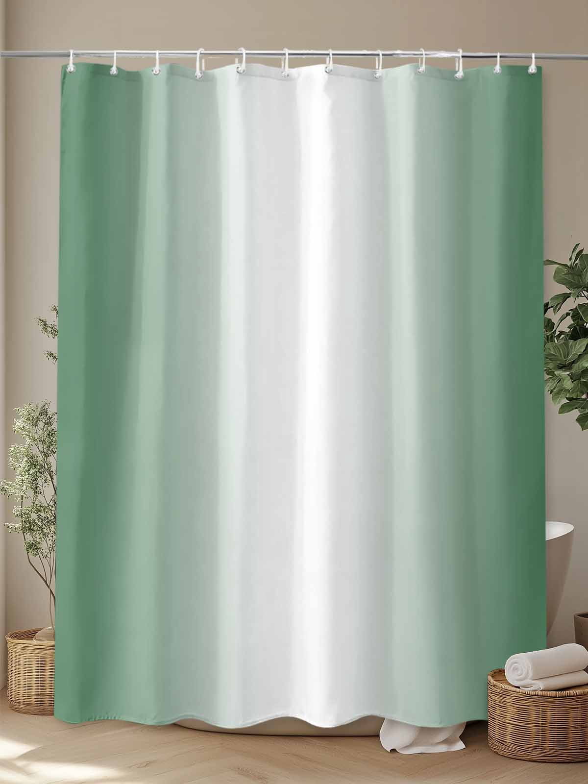 Boanket Polyester Fabric Dark Green Ombre Shower Curtain, Modern Gradient Abstract Art Waterproof Bathtub Curtain Bathroom Decor Set with Hooks 36 x 78 Inches,
