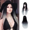thumbnail image 2 of Synthetic Wig Gradient Long Straight Universal Natural Wig Hair Wig, 2 of 10