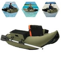Inflatable Fishing Boat with Hand Air Pump for Adults, Portable River Lake Dinghy Boat 286LBs Load Capacity Green