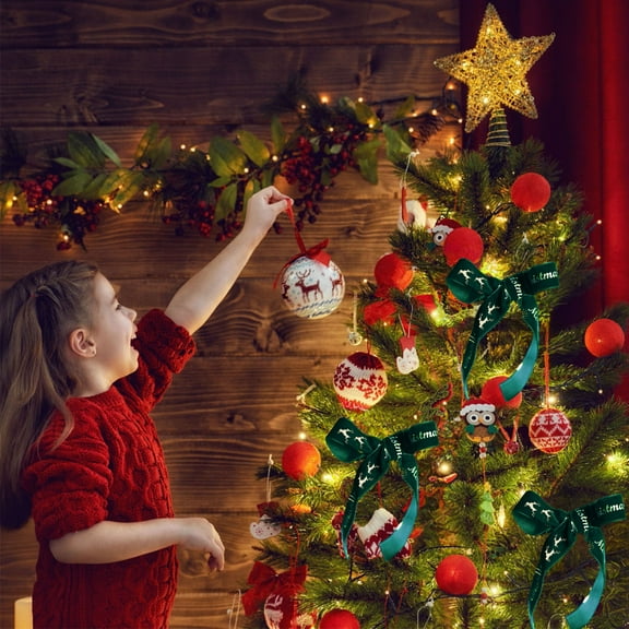 Fmbmuo 78.8 Inch Christmas Ribbon Velvet with Gold Foil Print - Red Satin Ribbon for Christmas Tree , Gift Bows, Wreaths Decor(Green)