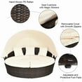 thumbnail image 6 of Costway Patio Rattan Daybed Cushioned Sofa Adjustable Table Top Canopy 3 Pillows, 6 of 11
