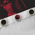 thumbnail image 4 of Homewish Teens Baseball Print Black Out Curtains, Black Crismon Abstract Curtains Pack of 2 (42x63 Each), Cartoon Sports Theme Bedroom Curtains, Blackout Curtains Bedroom Decor, 4 of 6