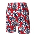 thumbnail image 5 of Naloa Palm Tree Pattern on Red Men's Beach Shorts, Surfing shorts, Swim trunks, Quick Dry Swim Trunks for Surfing Beach Fun - Small, 5 of 9