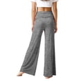 thumbnail image 7 of Foldable Waist Pleated Yoga Pants for Women – Low Rise Wide Leg Loose Fit Pure Color Stretchy Casual Lounge Trousers, 7 of 7