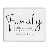 Stupell Industries Loud Crazy Love Family Text & Numbers Painting White Framed Art Print Wall Art, 30 x 24
