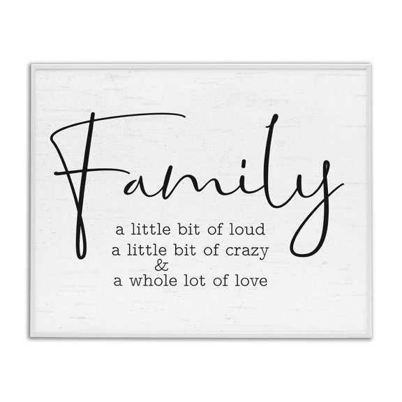 Stupell Industries Loud Crazy Love Family Text & Numbers Painting White Framed Art Print Wall Art, 30 x 24