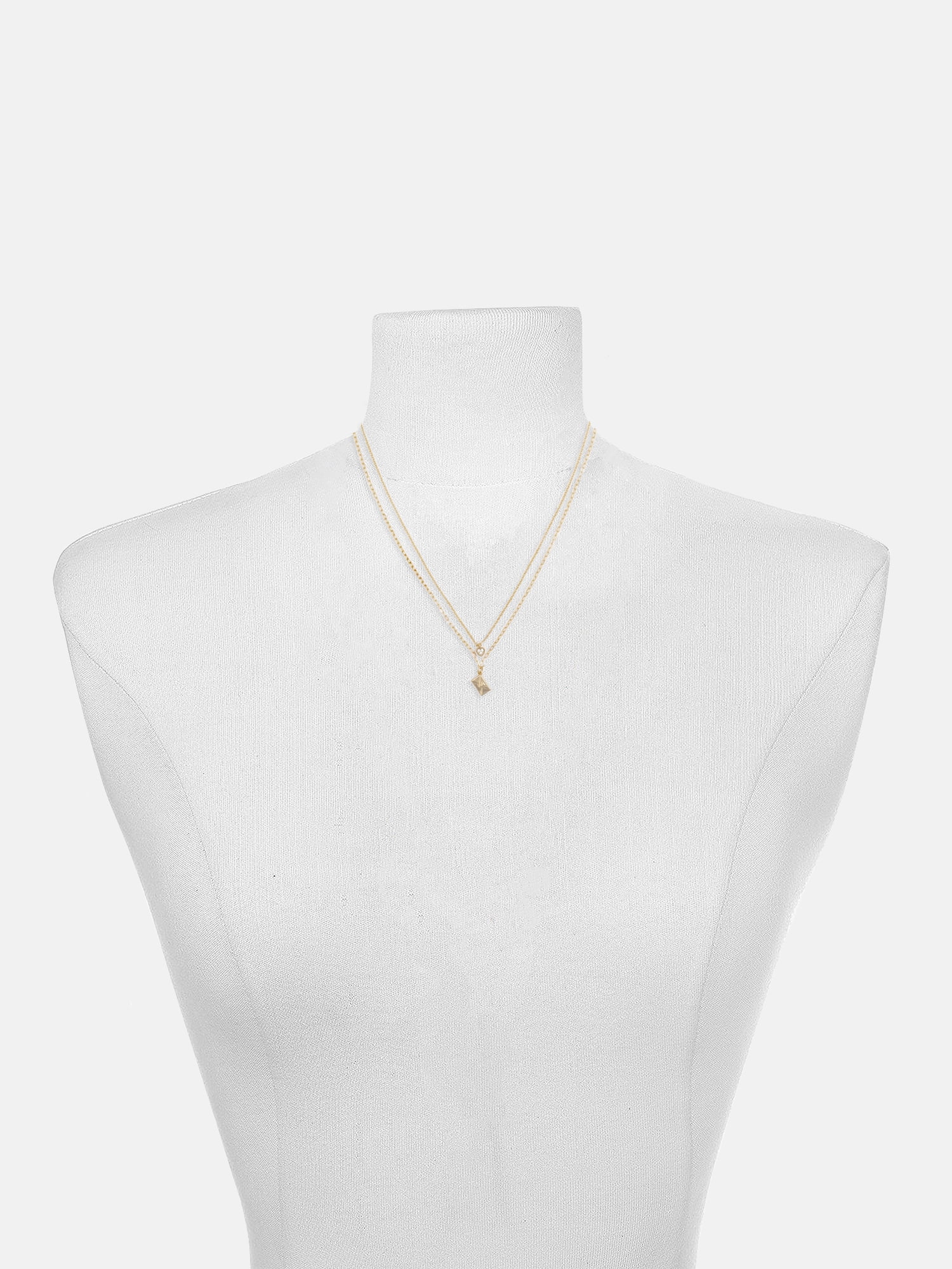 Time and Tru Women's Goldtone Heart and Envelope Layered Necklace