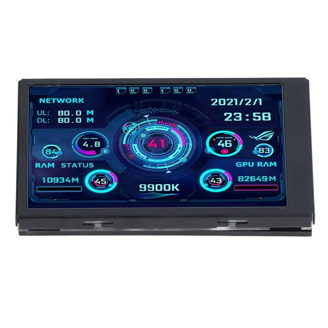 Computer Type C Sub Screen, PC Data Monitor Environmental Protection 3.5in 360 Degree Rotation For Itx Case