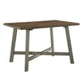 thumbnail image 3 of Weston Home Valence 47.5" 4 - Person X-base Trestle Dining Set, Antique Grey, Rustic Oak Finish, 3 of 11