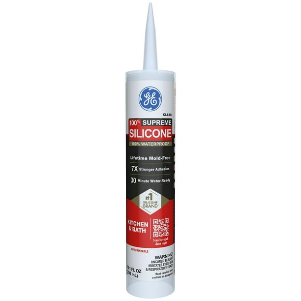 Sellador de silicona GE Supreme para cocina y baño, 300 ml, transparente