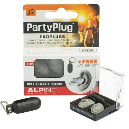 Alpine PartyPlug Ear Plugs for Loud Music Environments,