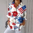 thumbnail image 2 of SELONE 4th of July Button up Shirt Women Hoilday Tops Collared Long Sleeve Clothes Independence Patriotic Graphic Wear, 2 of 5