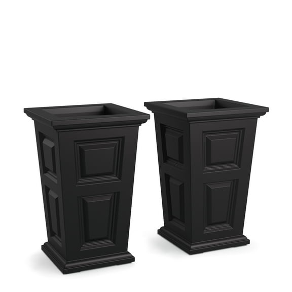 Wyndham 24in Tall Planter - Black - 2-Pack