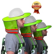 3 Pack - Sun Visor Hard Hat Sun Shield- Fitted with Ventilation Holes, Reflective Strip, Full Brim and Neck Cover Sun Shield Mesh