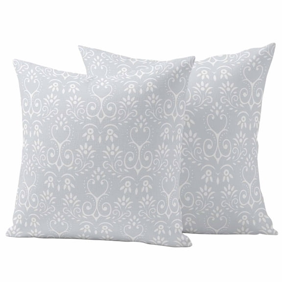 Grey Spring Floral Outdoor Waterproof Pillow Covers, Modern Abstract Art Farmhouse Decorative Square Throw Pillowcase Sofa Cushion Sham for Patio/Couch/Chair, 20"x20" 2 Pack