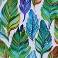 thumbnail image 5 of Orinice Leaves Shower Curtain Bird Teal Turquoise Feathers Green Leaves Polyester Fabric Bathroom Shower Curtain Set with Hooks  36x72, 5 of 7