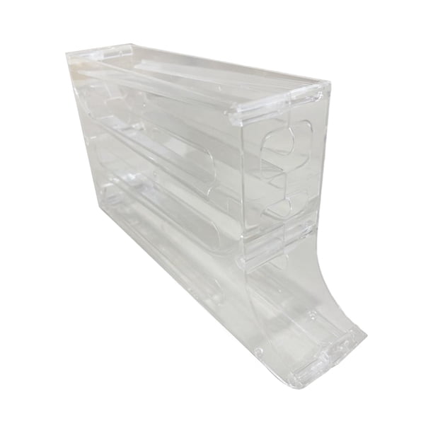Soporte para huevos para refrigerador, dispensador automático de huevos con ruedas, contenedor de almacenamiento, organizador de rollos de huevo para