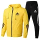 thumbnail image 3 of Primavera otoño simplicidad moda chaqueta de traje para hombres ropa deportiva Casual pantalones con capucha para hombres 2 piezas sudadera con cremallera deportes para correr, 3 of 5