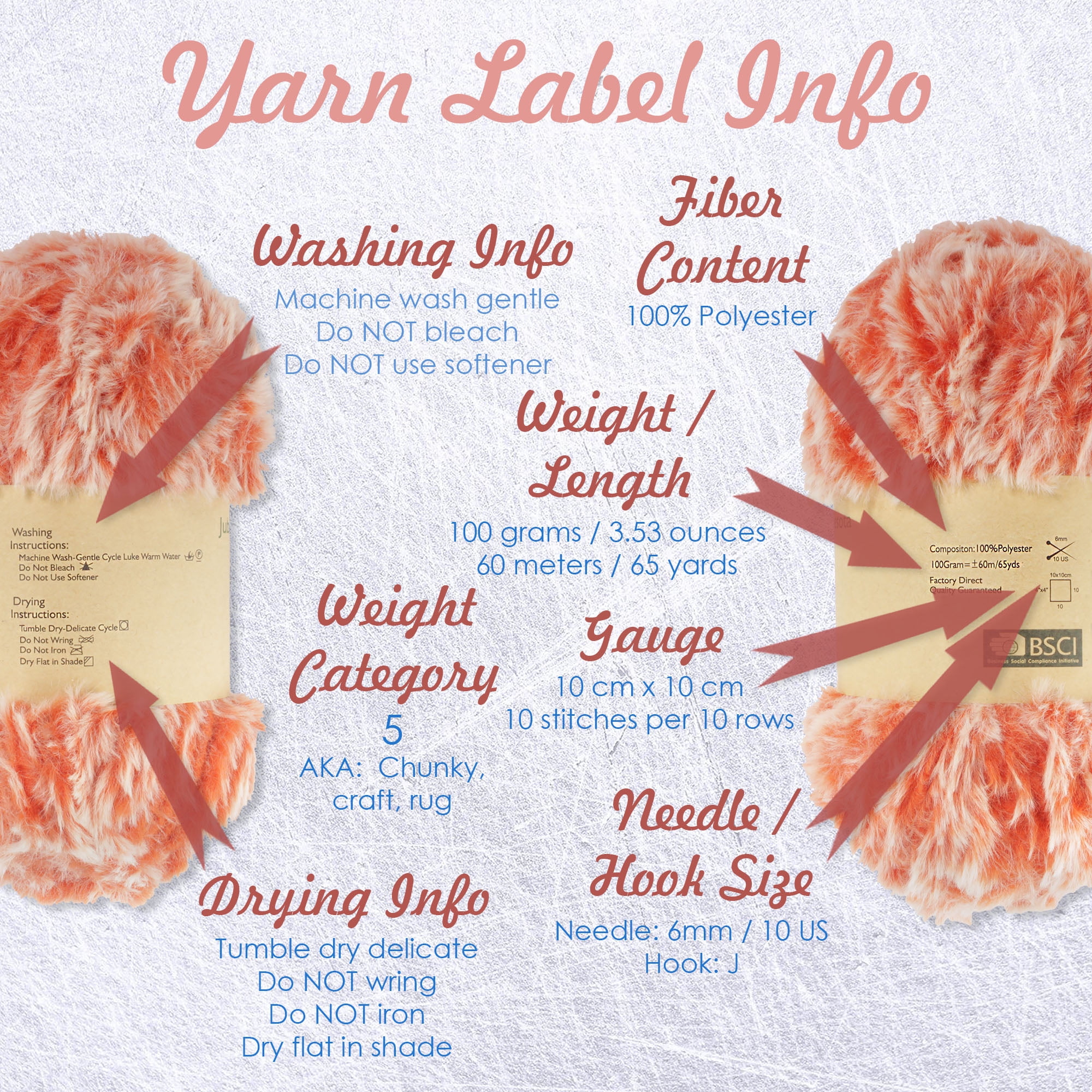 JubileeYarn Luxe Fluff Yarn - 100g/Skein Chunky Polyester Faux Fur - Strix - 2 Skeins