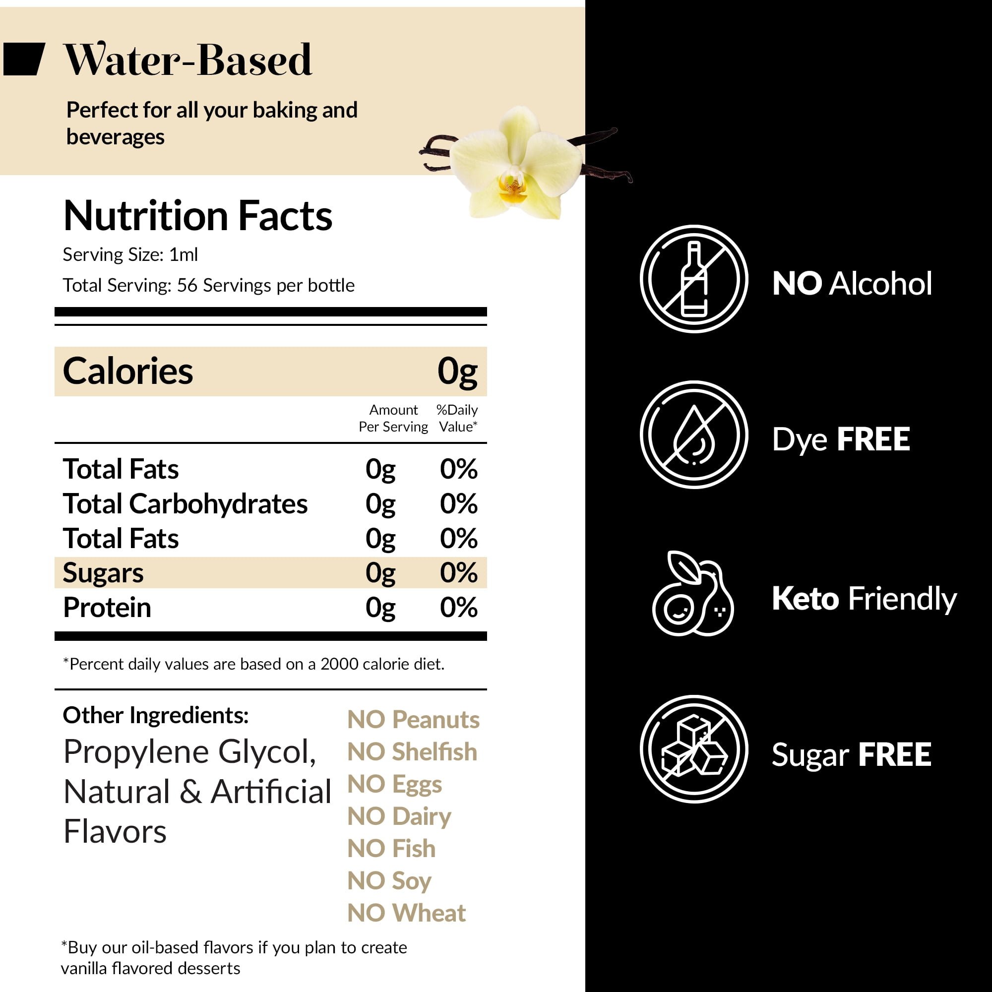 Dolce Flav - Clear Vanilla Flavoring Water Soluble 1 Gallon