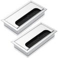thumbnail image 1 of Pack Cable Grommets, Aluminum Cable Holes Square 160 X 80mm Desk Grommets For Managing Office Computer Desk Cords - Silver, 1 of 5