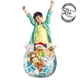 thumbnail image 3 of Vintage Storage Toy Bag Chair, Flower Pattern with Daisy and Roses Nostalgic Romantic Spring Composition, Stuffed Animal Organizer Washable Bag, Large Size, Blue Green and White, by Ambesonne, 3 of 3